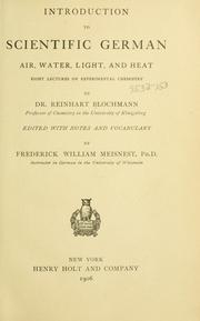 Front cover of Introduction to scientific German by Reinhart Blochmann