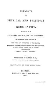 Front cover of Elements of physical and political geography by Cornelius S. Cartee