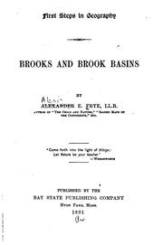 Cover of Brooks and brook basins by Alex Everett Frye
