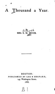 Cover of A thousand a year by E. M. Bruce