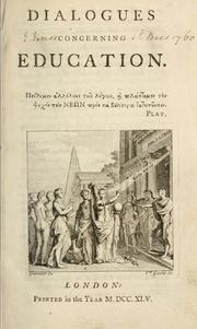 Cover of Dialogues concerning education by David Fordyce