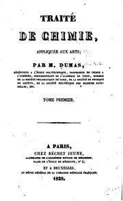 Cover of Traité de chimie appliquée aux arts by Jean-Baptiste André Dumas