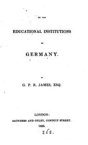Front cover of On the educational institutions of Germany by G. P. R. James