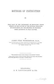 Cover of Methods of instruction by James Pyle Wickersham