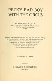 Cover of Peck's bad boy with the circus by George Wilbur Peck