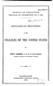 Front cover of Biological teaching in the colleges of the United States by John Pendleton Campbell