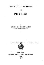Front cover of Forty lessons in physics by Lynn Banks McMullen