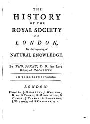 Cover of The history of the Royal-Society of London for the improving of natural knowledge by Thomas Sprat