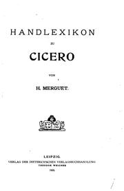 Front cover of Handlexikon zu Cicero by Hugo Merguet