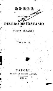 Front cover of Opere dell'abate Pietro Metastasio by Pietro Metastasio