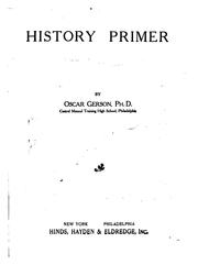 Front cover of History primer by Oscar Gerson