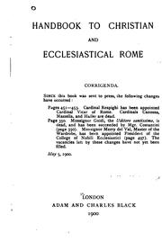 Cover of Handbook to Christian and ecclesiastical Rome by Mildred Anna Rosalie Tuker