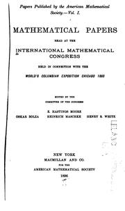 Front cover of Mathematical papers read at the International Mathematical Congress by International Congress of Mathematicians (1st 1893 Chicago, Ill.)
