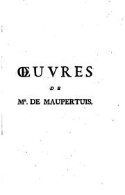 Cover of Œuvres de Mr de Maupertuis by Pierre-Louis Moreau de Maupertuis