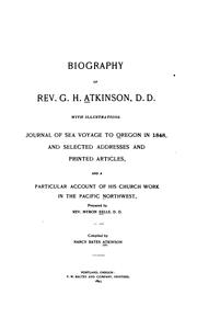 Front cover of Biography of Rev. G. H. Atkinson.. by Nancy Bates Atkinson