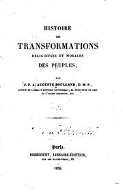 Front cover of Histoire des transformations religieuses et morales des peuples by Auguste Boulland