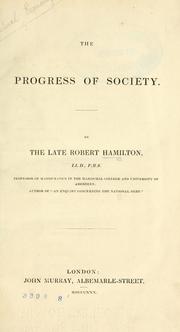 Cover of The progress of society by Robert Hamilton