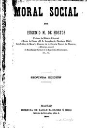 Cover of Moral social by Eugenio María de Hostos