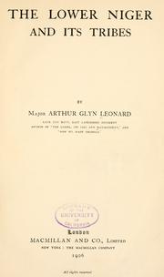 Cover of The Lower Niger and its tribes by Arthur Glyn Leonard