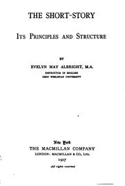 Front cover of The short-story by Albright, Evelyn May