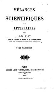 Front cover of Mélanges scientifiques et littéraires by Jean-Baptiste Biot