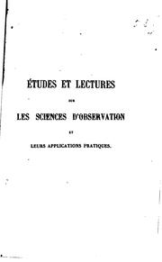 Front cover of Études et lectures sur les sciences d'observation et leurs applications pratiques by Babinet M.