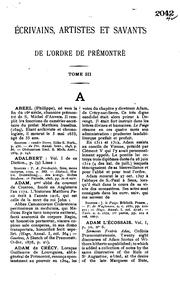 Front cover of Écrivains, artistes, et savants de l'ordre de Prémontré by André Léon Goovaerts