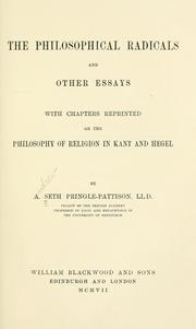 Cover of The philosophical radicals and other essays by Andrew Seth Pringle-Pattison