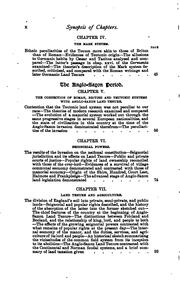 Front cover of History of the English landed interest by Russell Montague Garnier