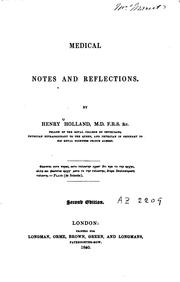 Front cover of Medical notes and reflections by Holland, Henry Sir