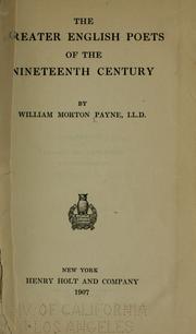 Cover of The greater English poets of the nineteenth century by William Morton Payne
