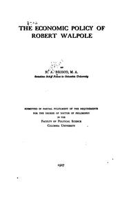 Cover of The economic policy of Robert Walpole by Norris A. Brisco