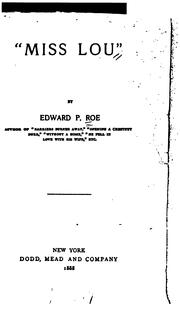 Cover of Miss Lou by Edward Payson Roe