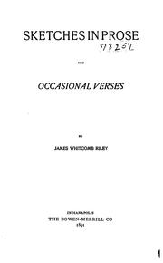 Front cover of Sketches in prose and occasional verses by James Whitcomb Riley