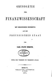 Front cover of Grundsätze der Finanzwissenschaft by Carl Julius Bergius