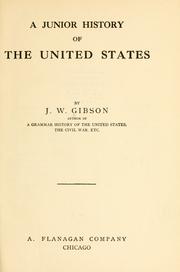 Front cover of A junior history of the United States by John William Gibson
