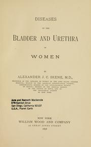 Front cover of Diseases of the bladder and urethra in women by Alexander J. C. Skene