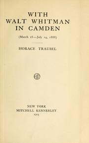 Front cover of With Walt Whitman in Camden by Horace Traubel