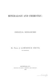 Front cover of Mineralogy and chemistry by John Lawrence Smith