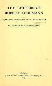 Front cover of The letters of Robert Schumann by Robert Schumann