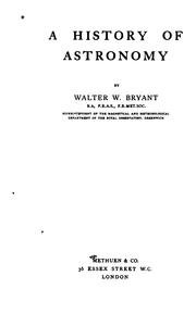Front cover of A history of astronomy by Walter W. Bryant