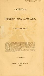 Front cover of American biographical panorama by William Hunt