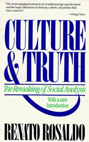 Front cover of Culture & truth by Renato Rosaldo