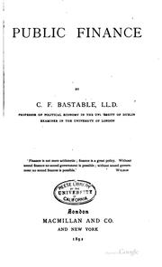 Cover of Public finance by Charles Francis Bastable