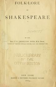 Cover of Folk-lore of Shakespeare by T. F. Thiselton Dyer