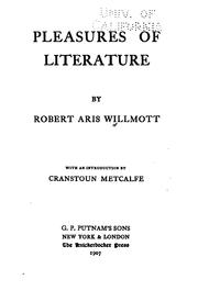 Cover of Pleasures of literature by Robert Aris Willmott