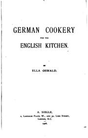 Front cover of German cookery for the English kitchen by Ella Oswald