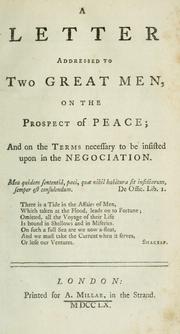 Cover of A letter addressed to two great men, on the prospect of peace by John Douglas