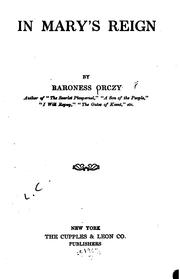 Front cover of In Mary's reign by Emma Orczy