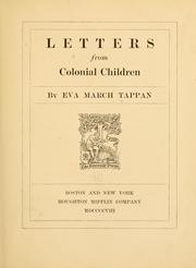 Front cover of Letters from colonial children by Eva March Tappan